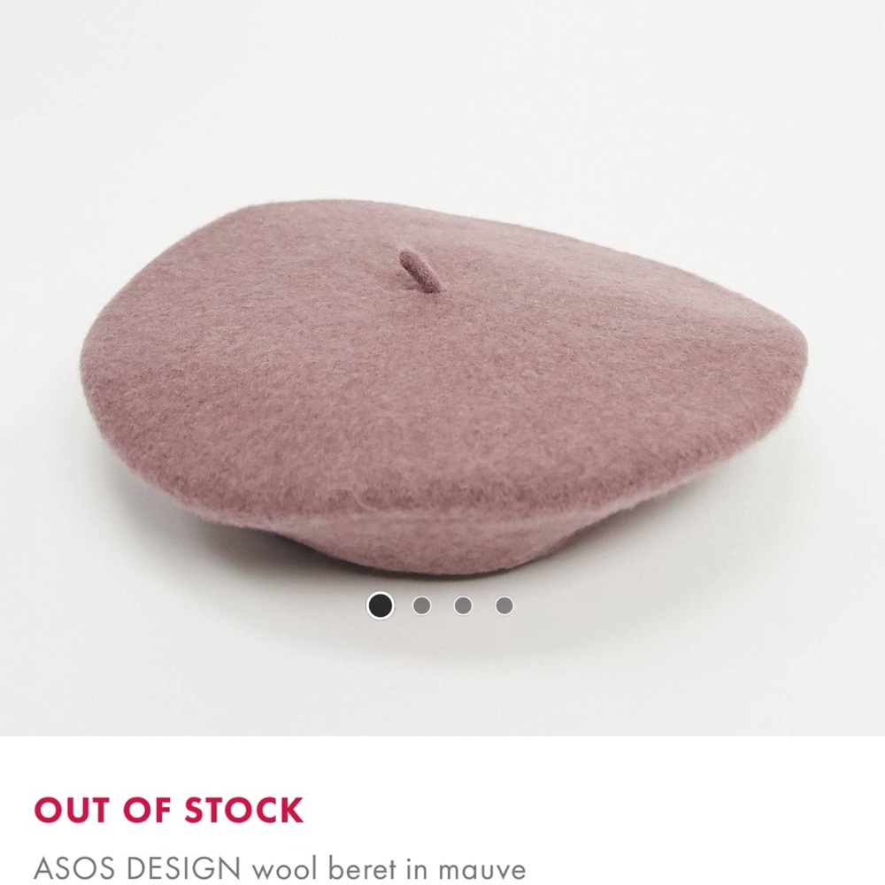 NWT ASOS Mauve Beret